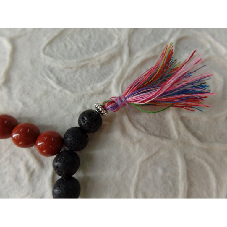 Bracelet mala 7 chakras pompon multicolore