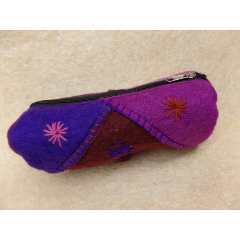 Trousse Dharan fleur mauve