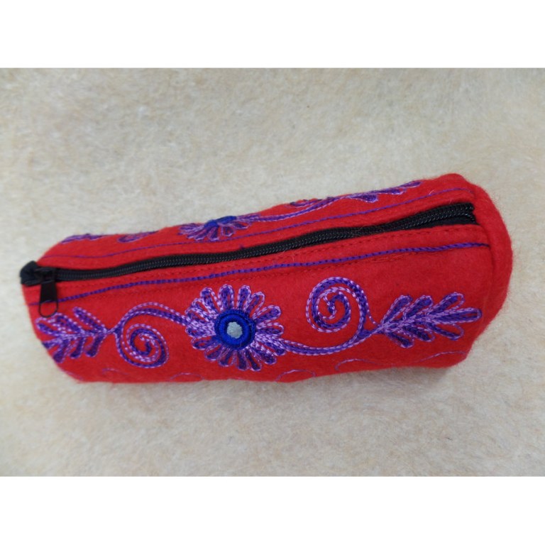 Trousse Bandipur volutes rouge