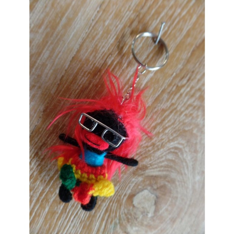 Porte clés Miss lunettes cheveux rouges