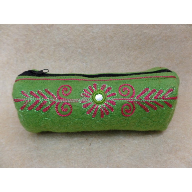 Trousse Bandipur arabesques vert pomme