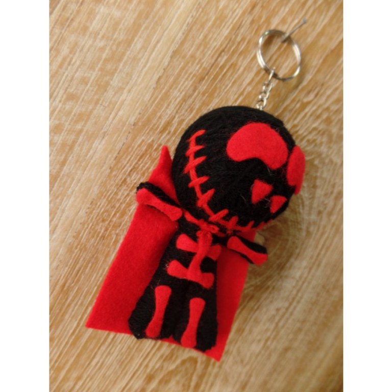 Porte-clés big skeletor noir/rouge
