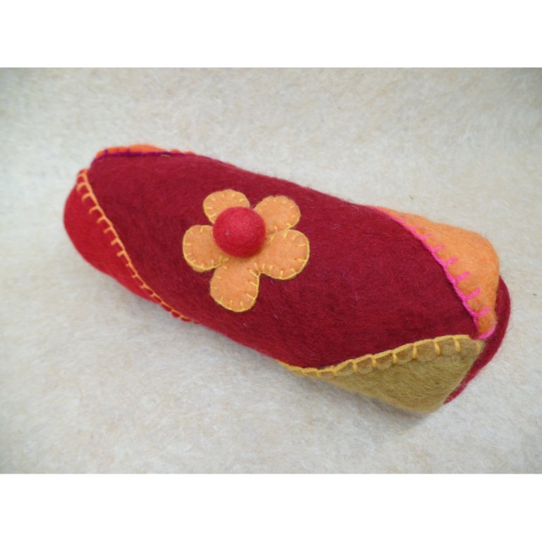 Trousse Dharan brique fleur orange