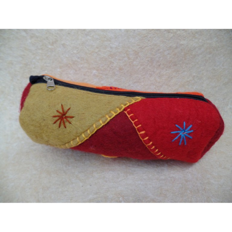 Trousse Dharan brique fleur orange