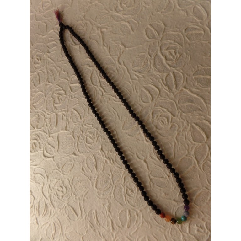 Mala perles 7 chakras pompon rainbow