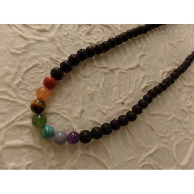 Mala perles 7 chakras pompon rainbow