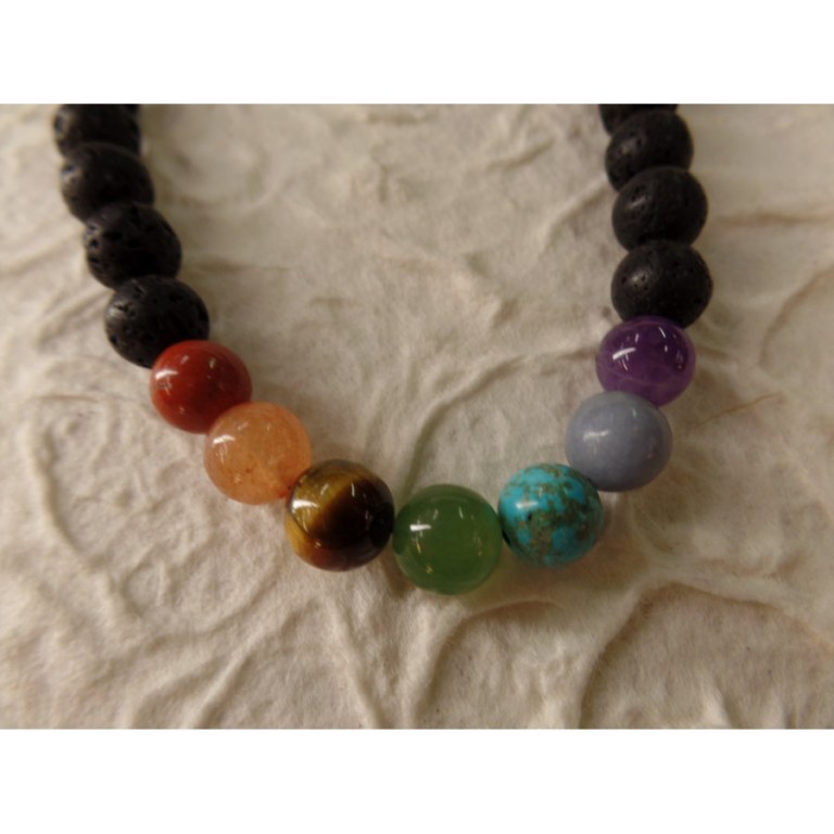 Mala perles 7 chakras pompon rainbow