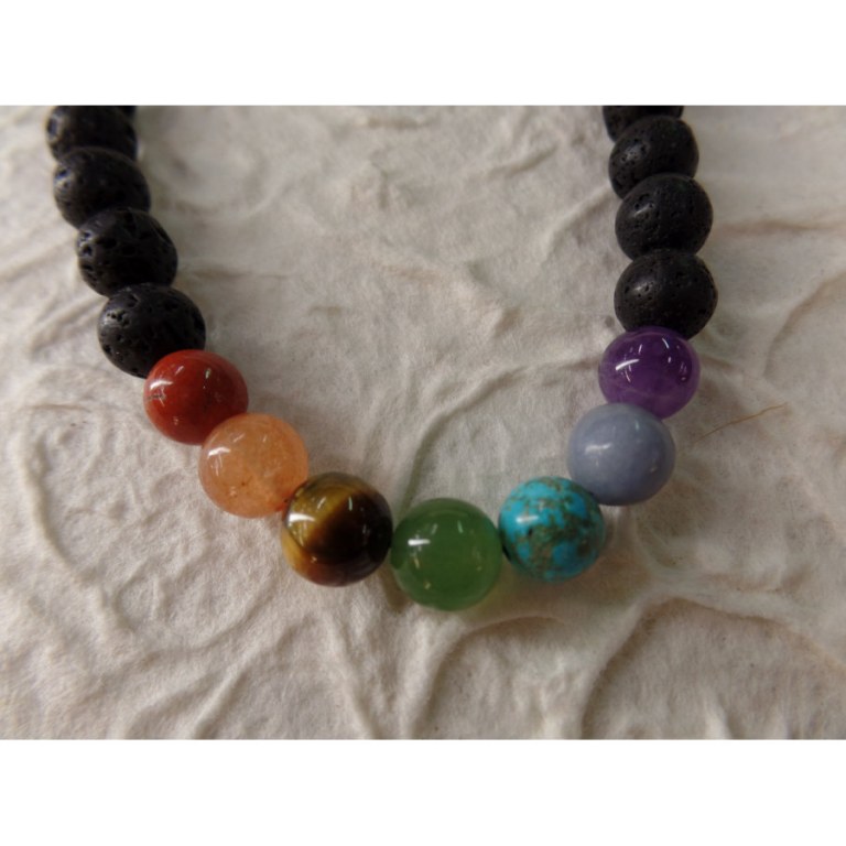 Mala perles 7 chakras pompon rainbow