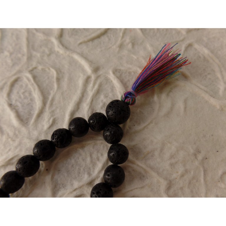 Mala perles 7 chakras pompon rainbow