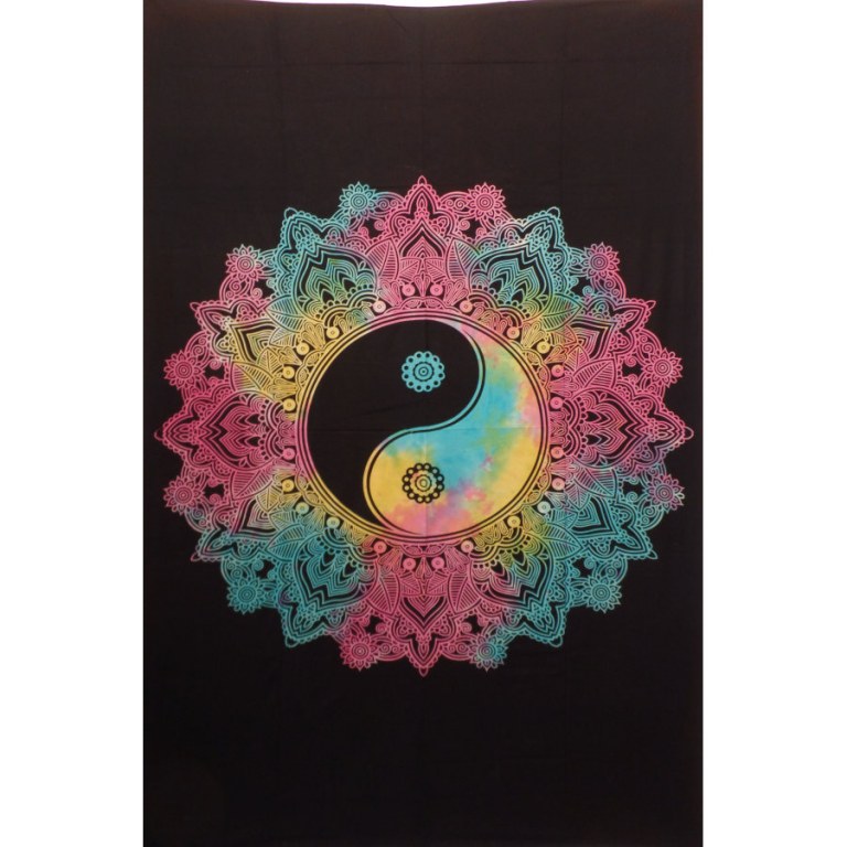 Tenture yin yang lace noir/color