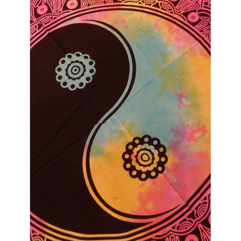 Tenture yin yang lace noir/color