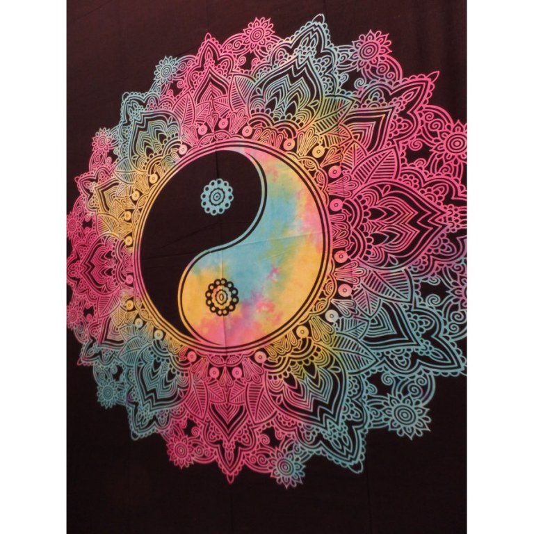 Tenture yin yang lace noir/color