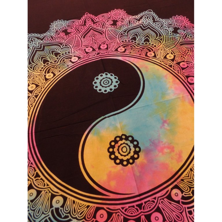 Tenture yin yang lace noir/color