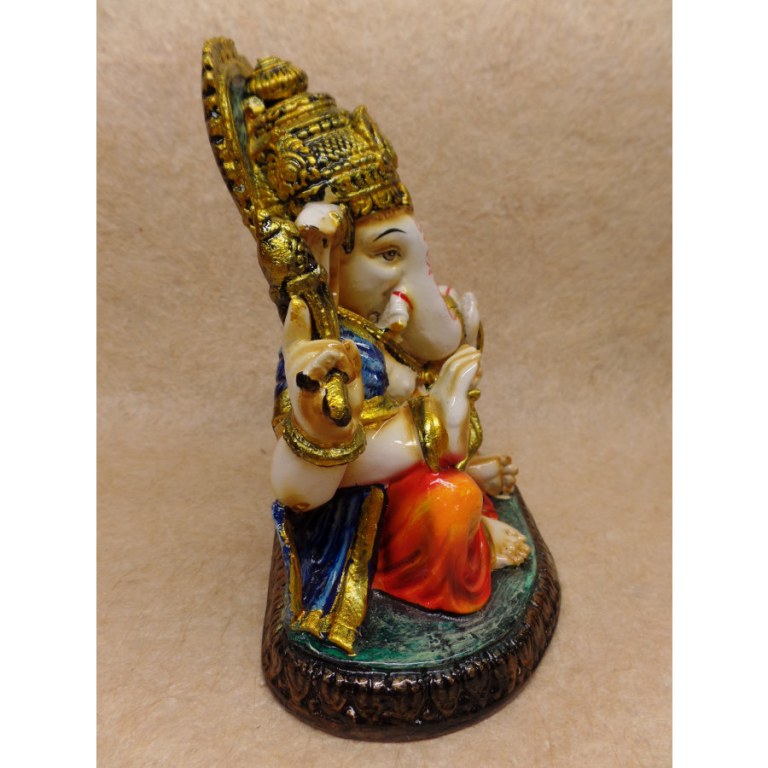 Ganesh coloré abhayamudrâ et son rat