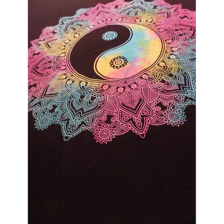 Tenture yin yang lace noir/color