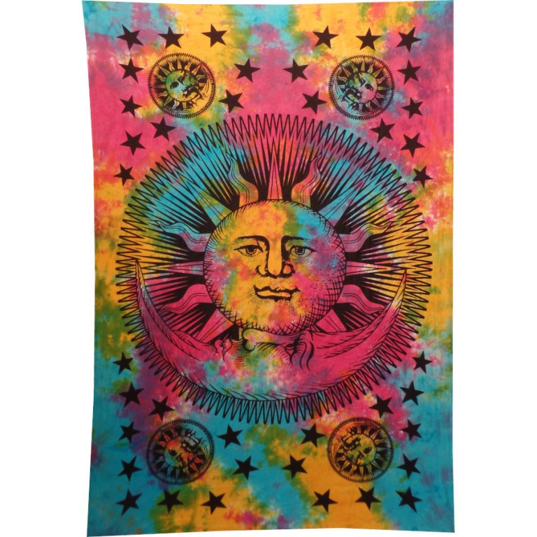 Tenture le soleil et la lune color