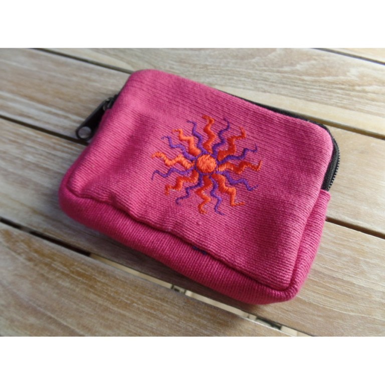 Porte monnaie rose soleil rouge/violet
