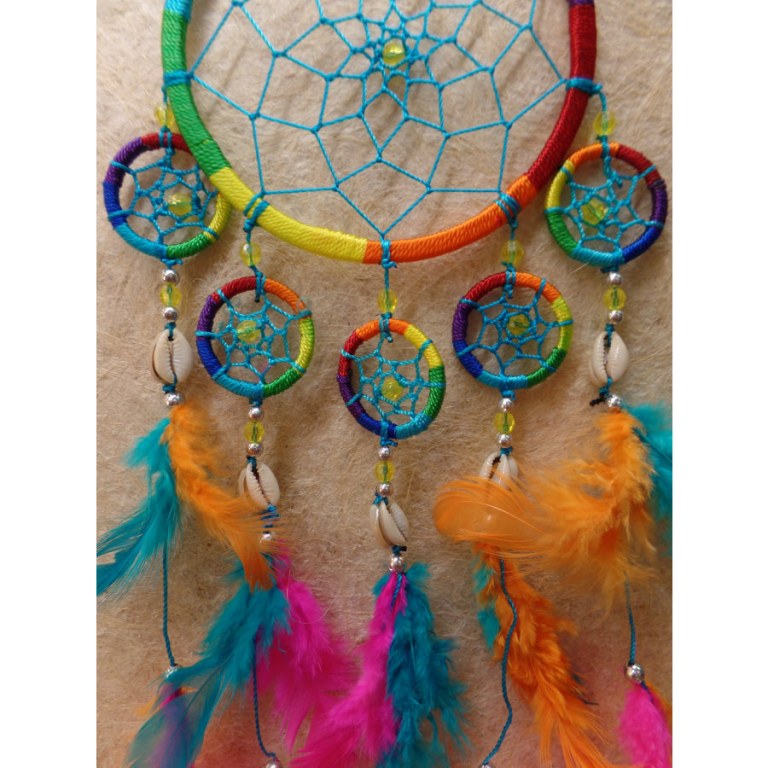 Dreamcatcher fil rainbow 5 mini cercles