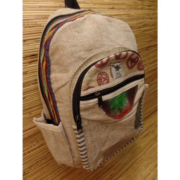 Sac à dos Hymalayan Hemp beige peace and love