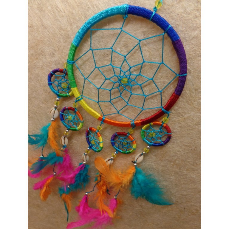 Dreamcatcher fil rainbow 5 mini cercles