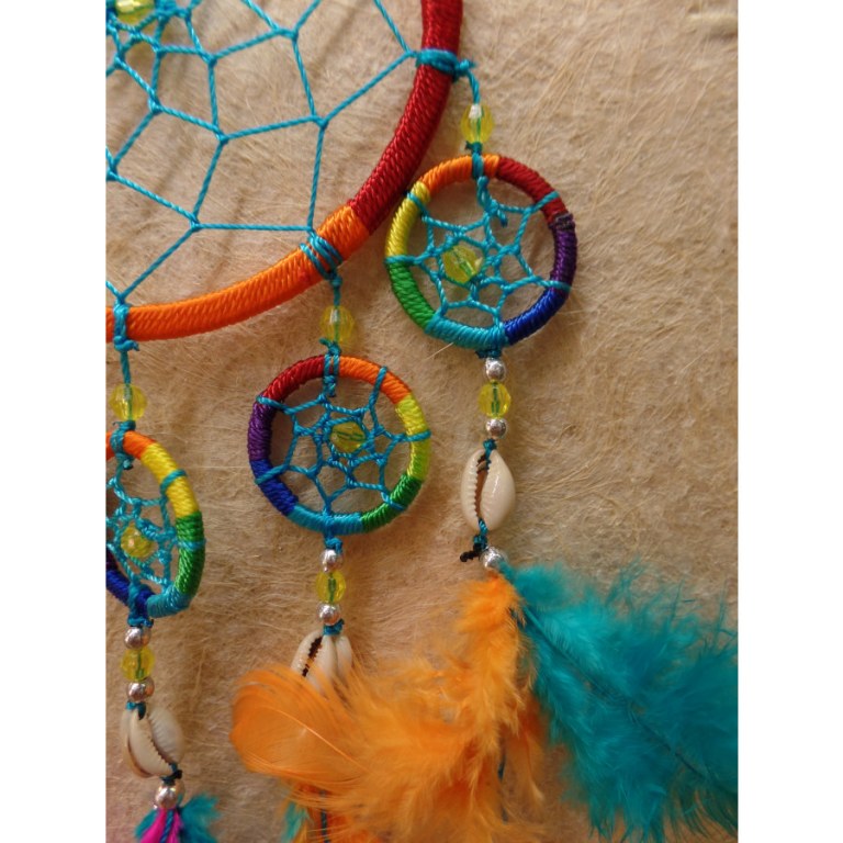 Dreamcatcher fil rainbow 5 mini cercles