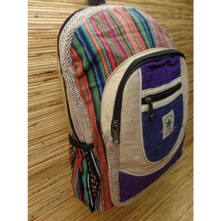 Sac à dos Hymalayan Hemp beige/bleu jean/violet