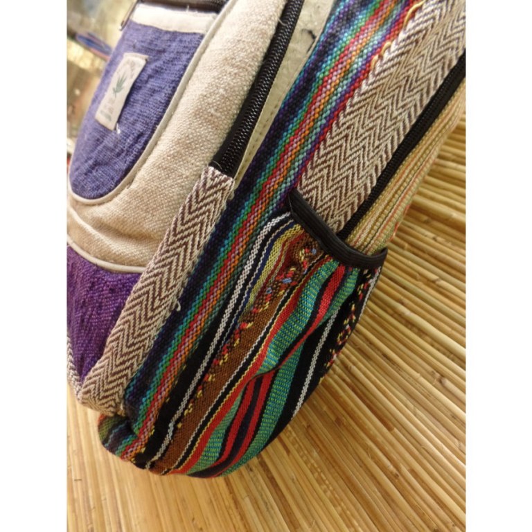 Sac à dos Hymalayan Hemp beige/bleu jean/violet