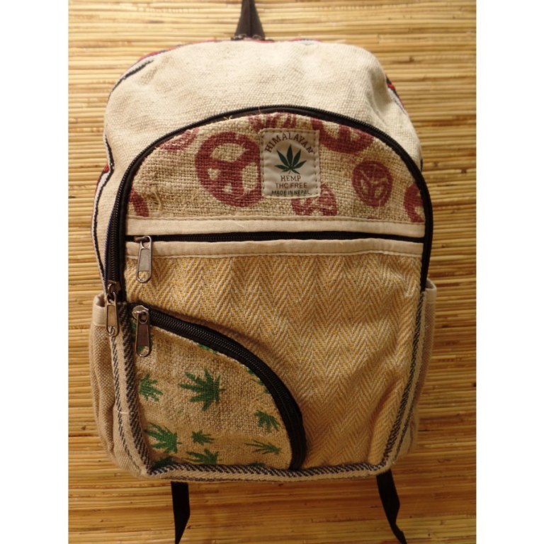 Sac à dos Hymalayan Hemp beige/jean weed peace & love
