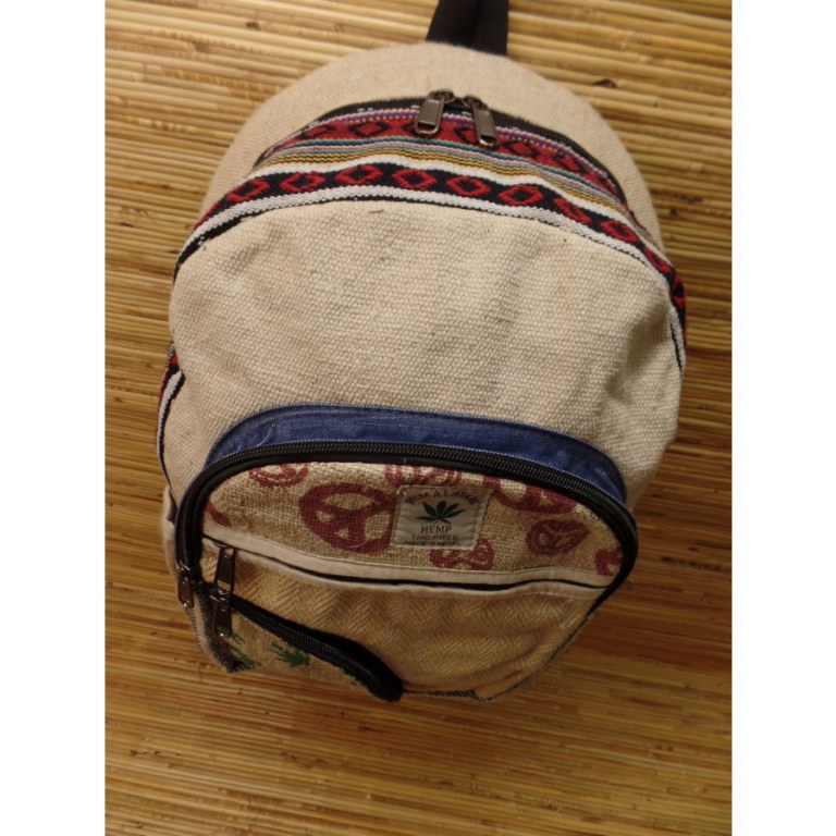 Sac à dos Hymalayan Hemp beige/jean weed peace & love
