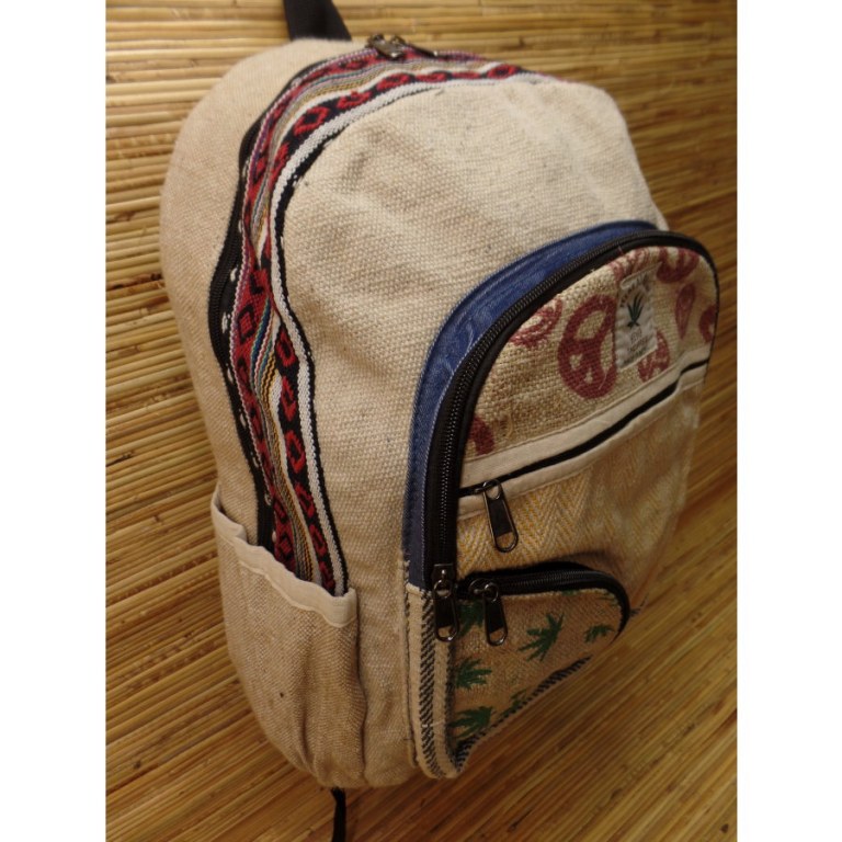 Sac à dos Hymalayan Hemp beige/jean weed peace & love