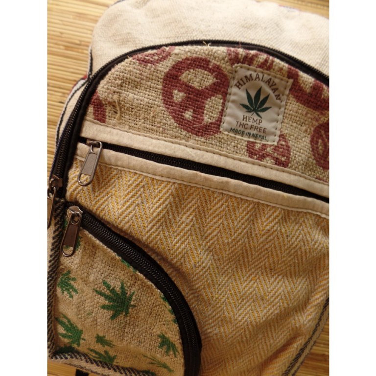 Sac à dos Hymalayan Hemp beige/jean weed peace & love