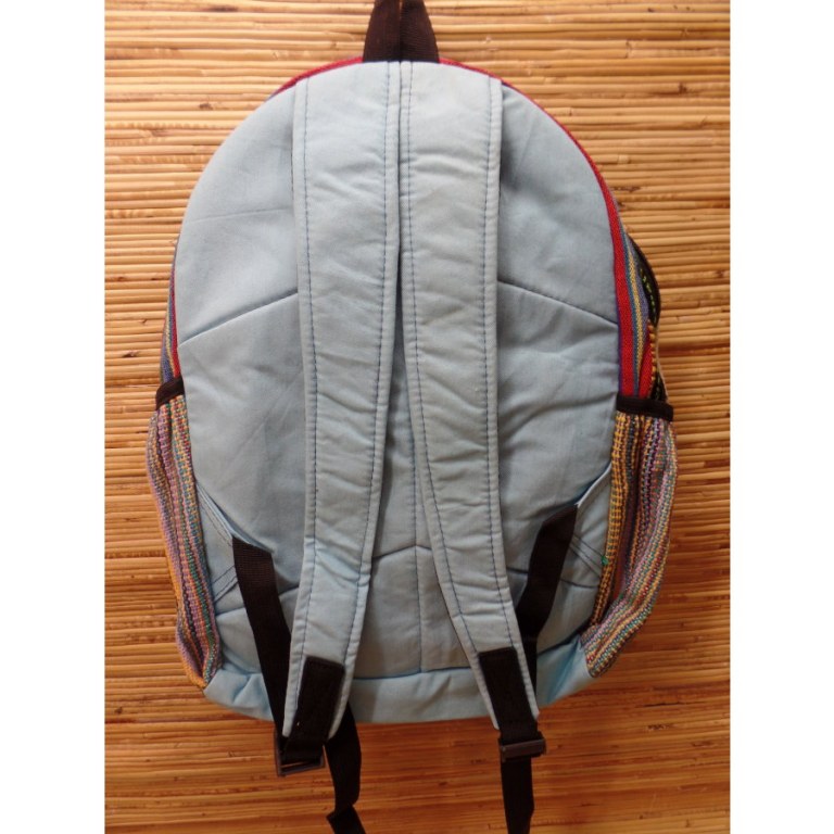 Sac à dos Hymalayan Hemp beige/bleu ciel à rayures