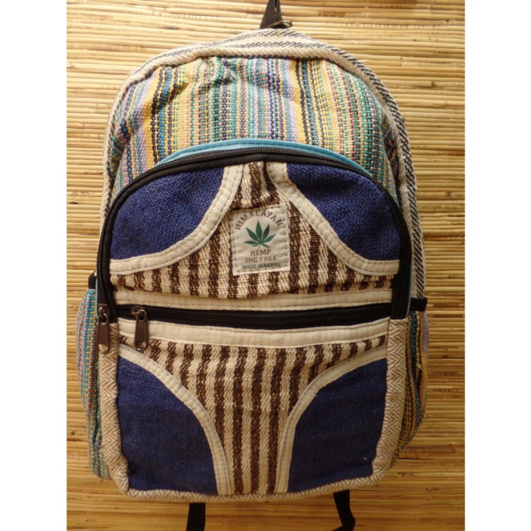 Sac à dos Hymalayan Hemp beige/bleu ciel à rayures