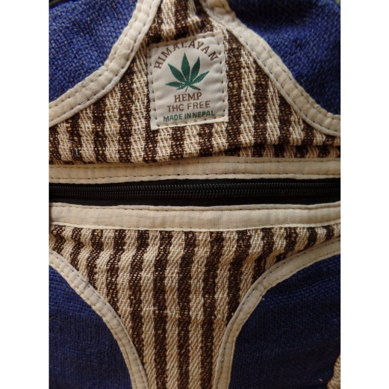 Sac à dos Hymalayan Hemp beige/bleu ciel à rayures