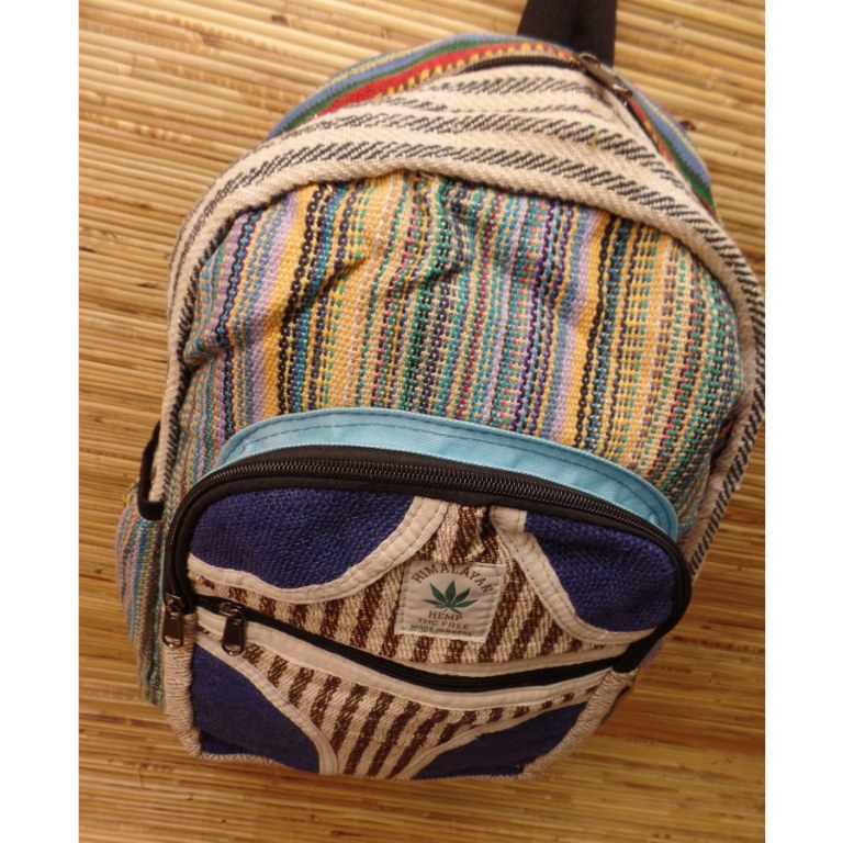 Sac à dos Hymalayan Hemp beige/bleu ciel à rayures