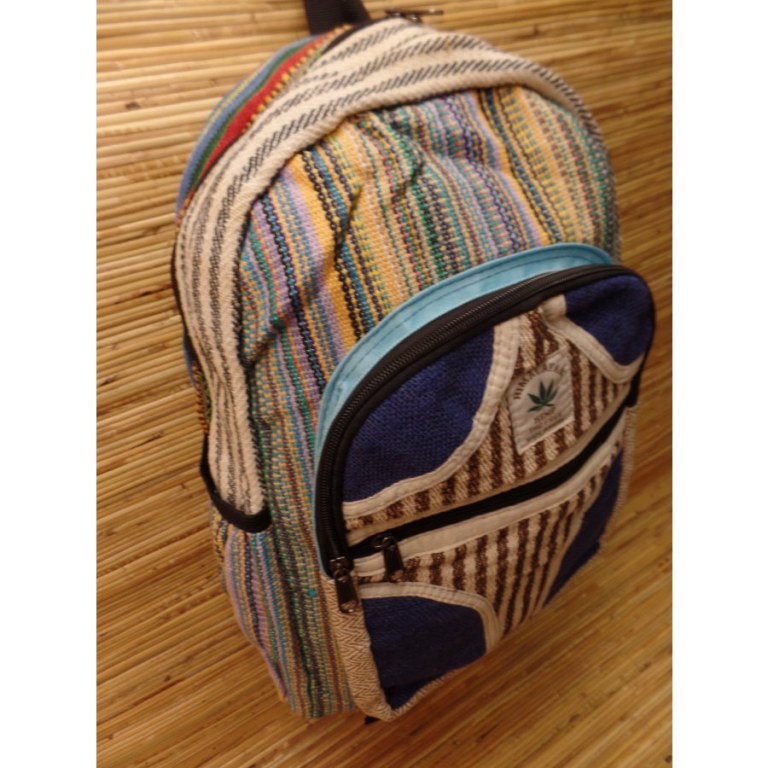 Sac à dos Hymalayan Hemp beige/bleu ciel à rayures