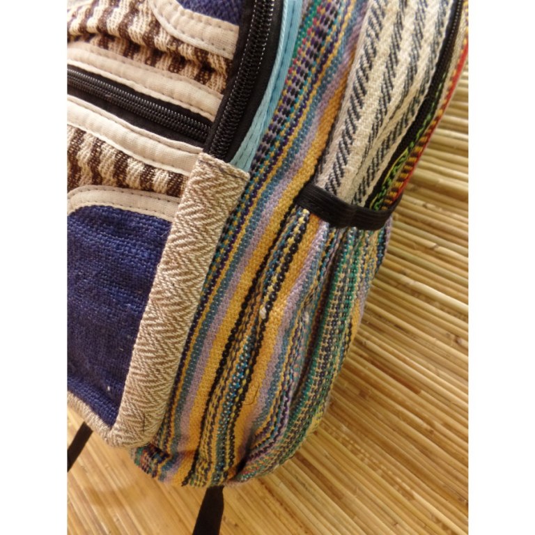 Sac à dos Hymalayan Hemp beige/bleu ciel à rayures