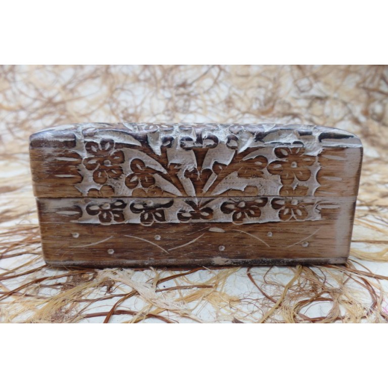 Boite en bois cérusé fleur 