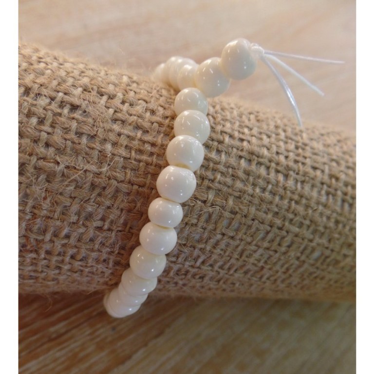 Bracelet tibétain 5 perles blanches
