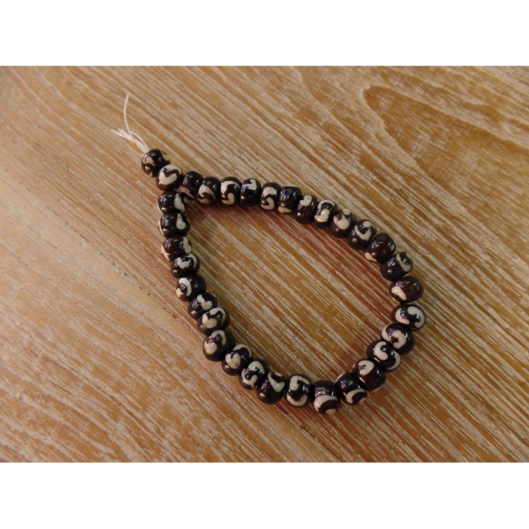 Bracelet tibétain 8 perles marron 