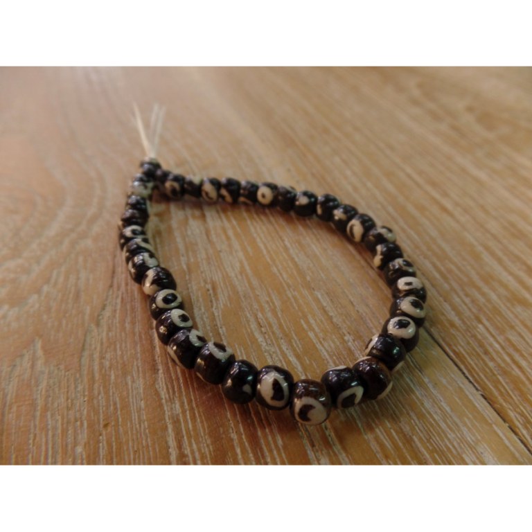Bracelet tibétain 10 perles marron 