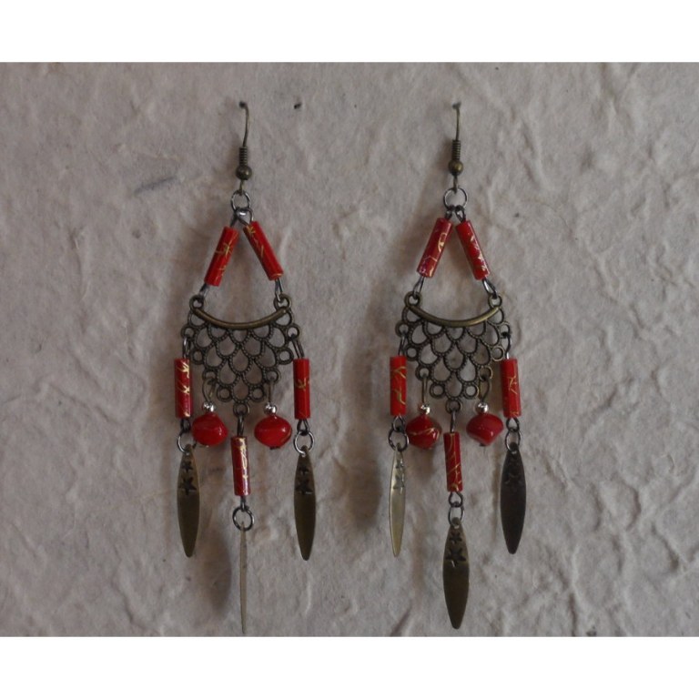 Pendants d'oreilles rouges Lamai