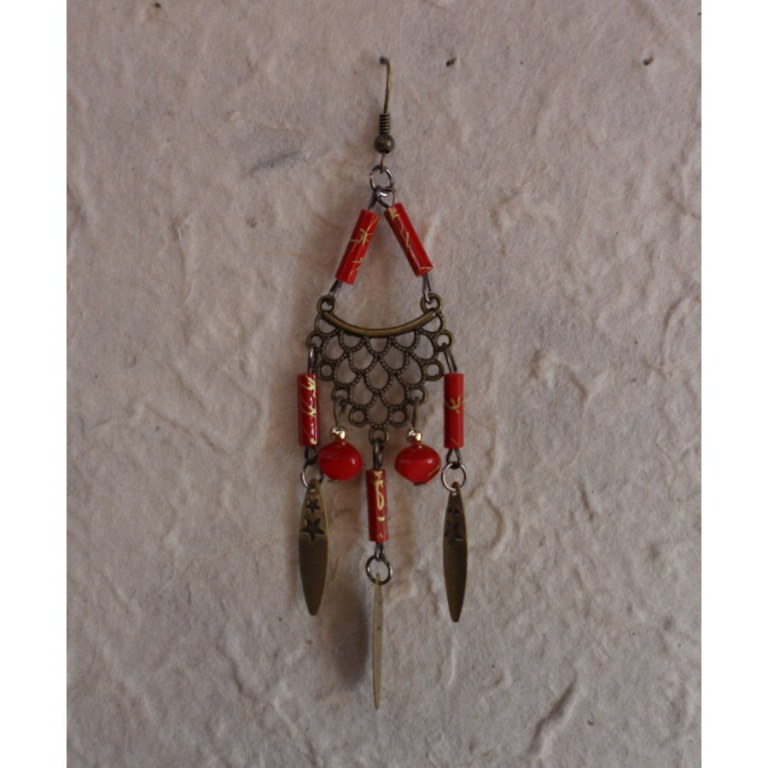 Pendants d'oreilles rouges Lamai