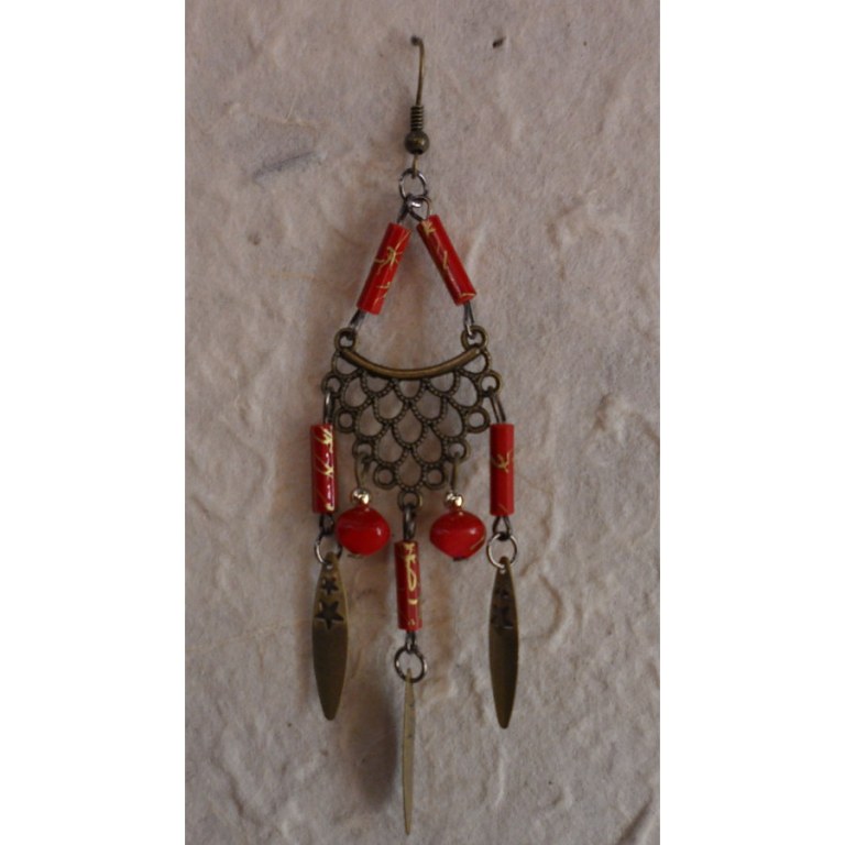 Pendants d'oreilles rouges Lamai