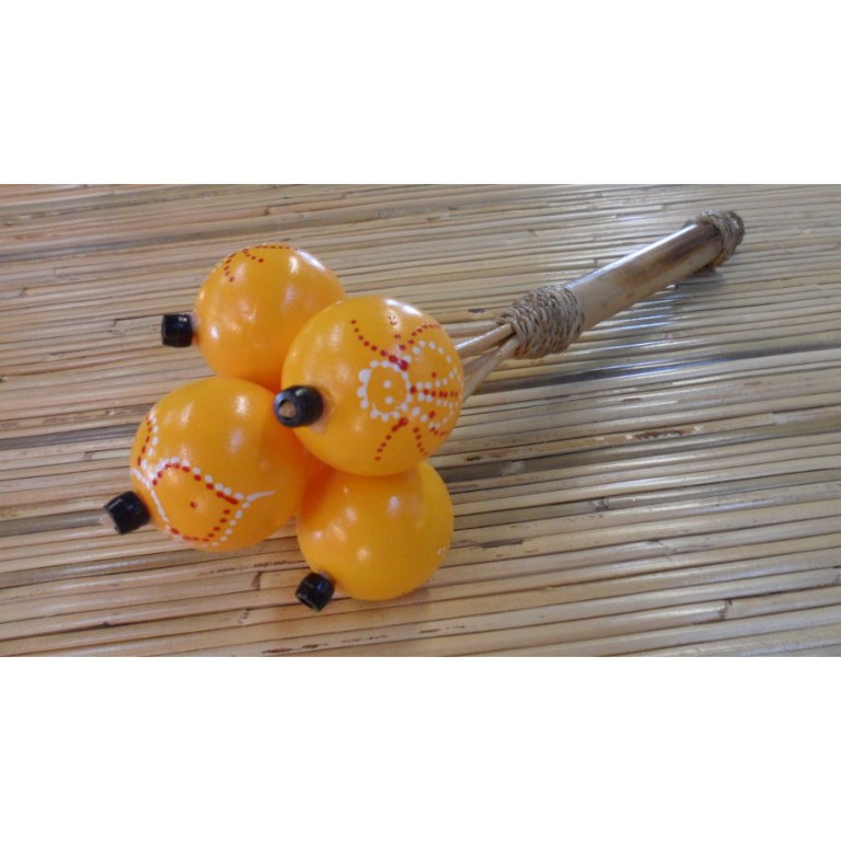 Maracas oranges bambou