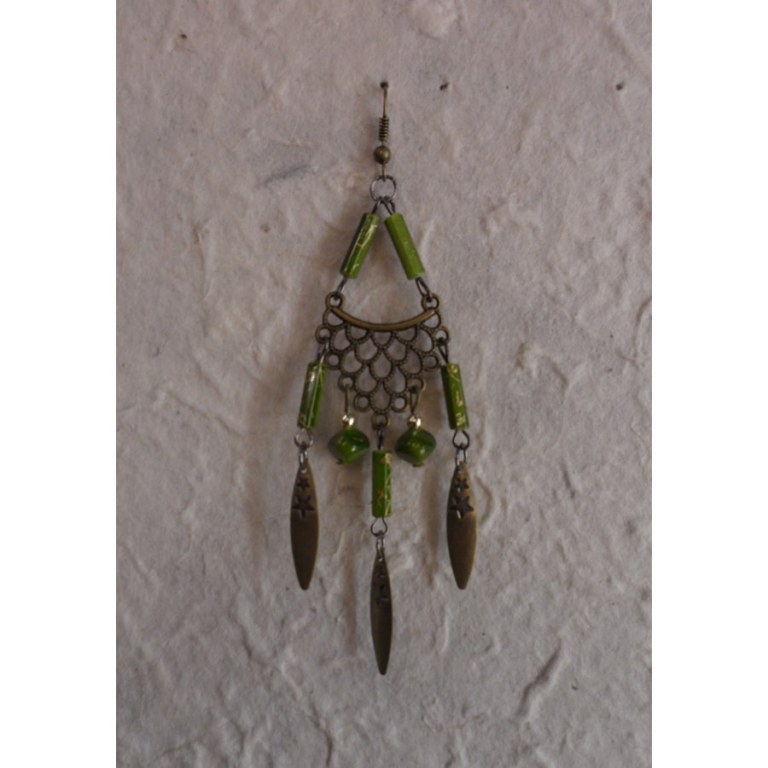 Pendants d'oreilles vert clair Lamai