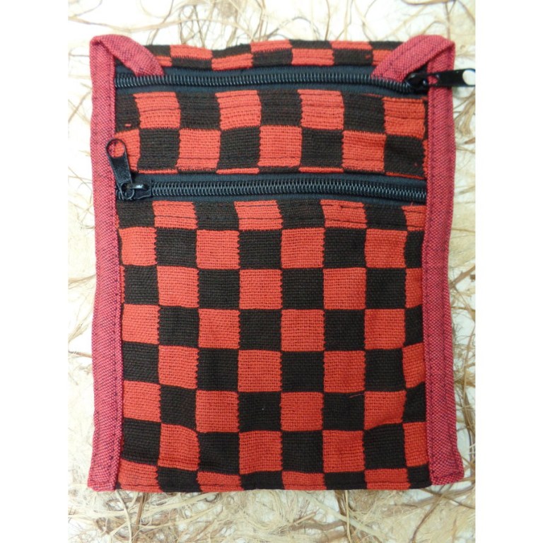 Sacoche damier rouge
