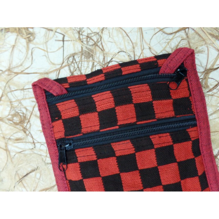 Sacoche damier rouge