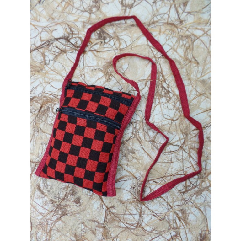 Sacoche damier rouge