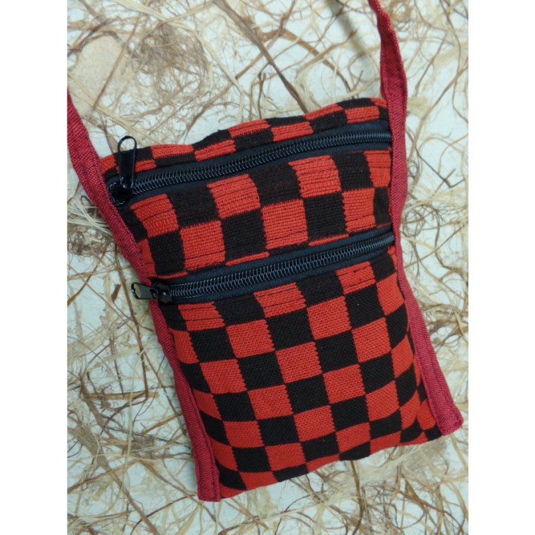 Sacoche damier rouge